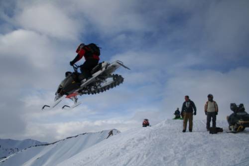 Jumping Snowmachine Arctic Man 