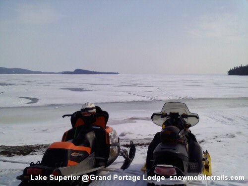 Lake Superior in front of Grand Portage Lodge